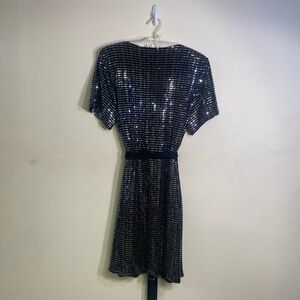 NWOT PLUS SIZE (2X) Vocal Elegant Black Sequin Short Sleeve Dress